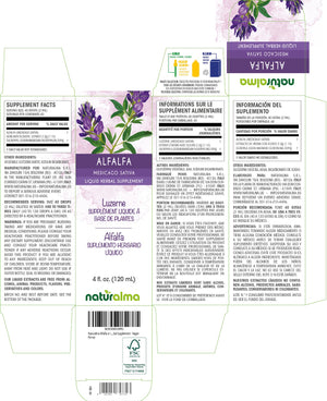 Luzerne Teinture liquide sans alcool - Naturalma - Supplément à base de plantes