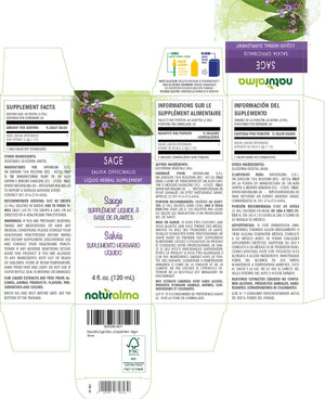 Sauge Teinture liquide sans alcool - Naturalma - Supplément à base de plantes