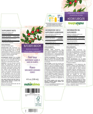Petit houx Teinture liquide sans alcool - Naturalma - Supplément à base de plantes