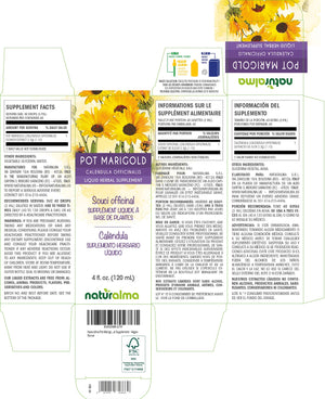 Souci officinal Teinture liquide sans alcool - Naturalma - Supplément à base de plantes