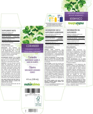 Coriander Alcohol-free liquid tincture - Naturalma - Herbal supplement