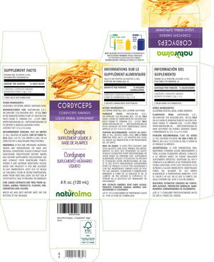 Cordyceps Teinture liquide sans alcool - Naturalma - Supplément à base de plantes