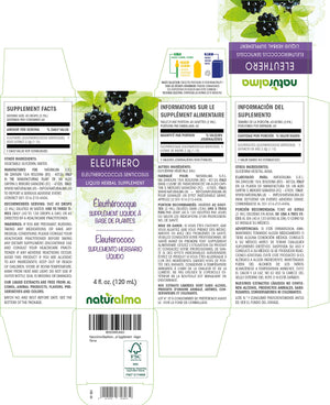 Éleuthérocoque Teinture liquide sans alcool - Naturalma - Supplément à base de plantes