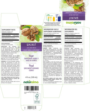 Noyer Teinture liquide sans alcool - Naturalma - Supplément à base de plantes
