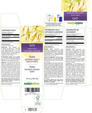 Avoine Teinture liquide sans alcool - Naturalma - Supplément à base de plantes