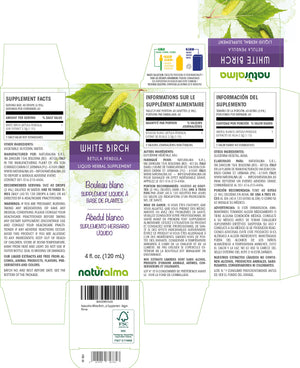 Bouleau blanc Teinture liquide sans alcool - Naturalma - Supplément à base de plantes