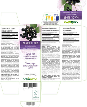 Saúco negro Tintura líquida sin alcohol - Naturalma - Suplemento herbario