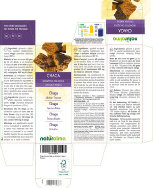 Chaga Tintura madre liquido analcoolico - Naturalma - Integratore alimentare
