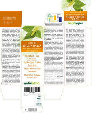 Betulla Bianca Linfa Gemmoderivato liquido analcoolico - Naturalma - Integratore alimentare