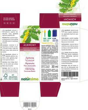 Agrimony Bach Flower Remedies Alcohol-Free Liquid - Naturalma - Food Supplement