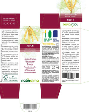 Aspen Bach Flower Remedies Alcohol-Free Liquid - Naturalma - Food Supplement